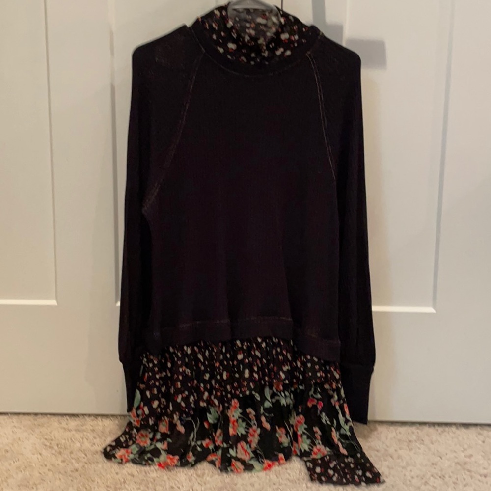 Free People Black Combo Dress